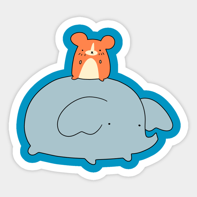 Hamster and Elephant Sticker by saradaboru